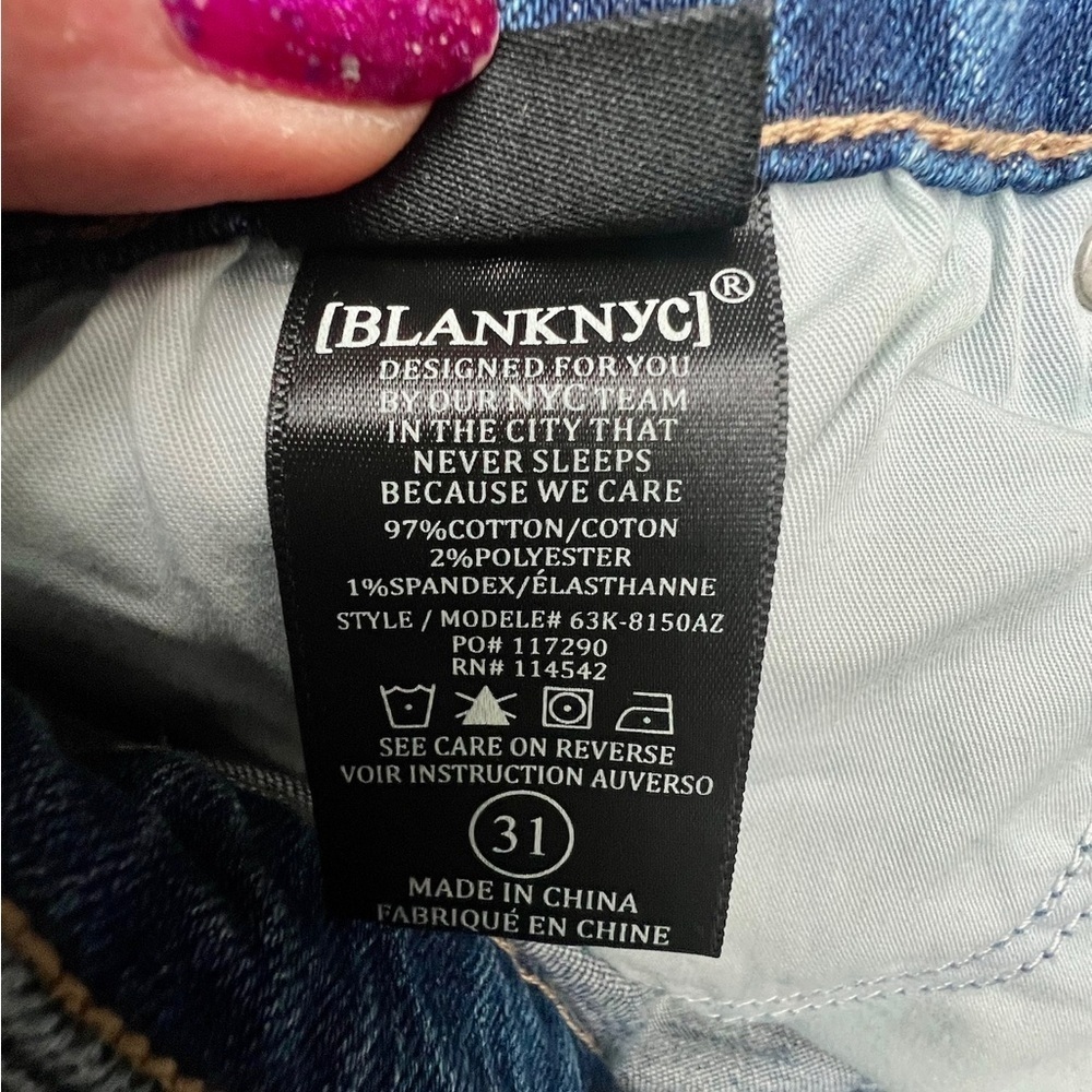 Blank NYC Distressed Cuffed Denim Shorts The Fulton Cox Size 29 & 31 - Picture 7 of 12